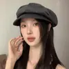 Venta Directa de Fábrica Boina Retro Sombrero Octagonal para Mujer, Primavera y Verano, Favorecedor para Caras Cuadradas y Redondas, Sombrero de Artista que Hace que la Cara Parezca Más Pequeña