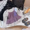 Camiseta de Algodón Puro Floral para Niñas Estilo Nuevo Primavera Camiseta Base Chaleco Dopamina de Moda Conjunto de Dos Piezas a la Moda