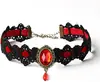 Colar de Renda Transfronteiriço Gargantilha Gótica Gola Strass Preto Halloween Colar Presente Amazon