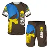 Novo Conjunto Esportivo de Verão Forças Especiais da Ucrânia Conjunto de Camiseta de Manga Curta com Shorts Roupa Esportiva Camuflada