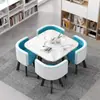 Mesa e Cadeiras Simples Modernas para Negócios e Recepção de Convidados, Mesa Redonda Pequena para Lanchonete de Chá com Leite, Mesa de Jantar