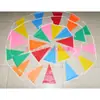 Bandeira de pendurar para festa bandeira de papel de chapa de cobre bandeira de cordão de bandeira triangular de plástico bandeira de cordão personalizada bandeira de banner triangular de PVC personalizada