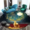 Estilo de luxo leve tapete redondo doméstico sala de estar sentar e deitar antiderrapante resistente a manchas tapete de chão quarto fresco tapete de veludo cristal