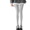 Medias de algodón nublado de ángulo recto con veta vertical gris para mujer, para primavera y otoño, medias negras, leggings de compresión adelgazantes para mujer