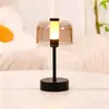 [Transfronterizo] Lámpara Romántica de Cristal de Alta Calidad, Lámpara de Mesa Táctil Portátil Recargable de Lujo Ligero para Dormitorio, Lámpara de Mesita de Noche de Regalo