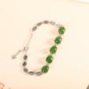 Pulsera de plata de ley 925 con incrustaciones de jaspe Hotan, ideal para ir al trabajo o al trabajo.