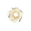 Broche elegante y sencillo de flor de begonia con doble capa de oro galvanizado, broche de flor de cerezo a juego con perlas, accesorio para abrigos de mujer.