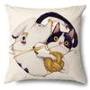 Amazon Transfronterizo Más Vendido Artículos para el Hogar Funda de Almohada de Gato de Dibujos Animados Cojín Lumbar para Coche Funda de Cojín para Dormitorio Venta al por Mayor de Fábrica