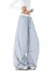 Pantalones casuales bordados de estilo retro para mujeres y hombres, cintura con bloques de color otoñales, pantalones de pierna ancha plisados y curvos