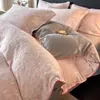 Juego de Cuatro Piezas de Leche Polar Tallada Antiestático Clase A Sábana Bajera Gruesa de Polar Coral Funda Nórdica Ropa de Cama Cálida de Invierno