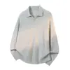 Ropa de Hombre Mu Qiu Otoño/Invierno 2026 Cuello de Gaviota Manga Larga Tejido para Hombre Commute Holgado Old Money Capa Base Camisa POLO