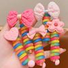 Línea Telefónica de Rollo para Niños Banda para el Cabello Artefacto para Trenzas de Niñas Banda Elástica de Goma de Girasol Elástico Alto Cuerda para el Cabello para Cola de Caballo Alta