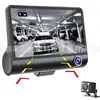 Gravador de condução de 4 polegadas três lentes frontal e traseira gravação tripla dentro e fora do carro Vídeo HD visão noturna imagem de ré máquina tudo-em-um