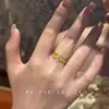 Tecendo Luz Menina ~ Anel Amor dos Sonhos Seiko Anel de Zircônia Escovada Anel Aberto de Luxo Leve Retrô de Alta Qualidade