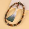 Atacado Pulseiras de Contas Redondas Bodhi de Dopamina, Contas Bodhi Oleosas e Brilhantes, Pulseiras Esculpidas na Raiz para Homens e Mulheres, Contas Budistas, Contas Redondas Bodhi