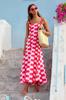 En stock 25 Verano Europeo y Americano Transfronterizo Comercio Exterior Vacaciones Francés Sling Estampado Vestido largo -88270