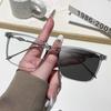 Novo estilo de caixa de espelho plano de metal personalizado, moderno, simples, para fotos de rua, óculos planos anti-luz azul, espelho plano que muda de cor para homens e mulheres