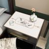 Mantel de tela de cuero estilo chino para mesita de noche, impermeable, de PU, para el hogar, sin lavado, pequeño armario lateral, a prueba de polvo