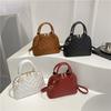Bolso de Moda de Verano para Mujer 2025 Nuevo Bolso Popular de Rombos Simple de Hombro Cruzado Bolso Concha de Textura