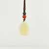Colar com Cabeça de Buda de Jade Incrustada com Ouro Pingente de Cabeça de Buda Estátua de Buda Retrô Tendência Nacional Pingente para Homens e Mulheres Tráfego de Fonte Viva
