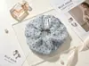 Goma para el pelo de chifón floral fresca y dulce para mujer, Goma de satén con forma de corazón para coleta, Venta al por mayor de accesorios, Al por mayor en stock