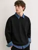 Moletom Masculino Falso Duas Peças Primavera e Outono Comércio Exterior Camisa POLO Casual Solto Tendência Marca Gola Lapela Top Manga Longa Camiseta