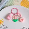 Pequeño llavero con tulipán de resina fresca, colgante creativo DIY con forma de flor, joyería colgante, llavero con forma de corazón para niña