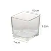 Taza de Vela de Aromaterapia de Vidrio, Portavelas Transparente Cuadrado, Jarrón Hidropónico para Arreglos Florales, Taza de Vela para Acuario Grande y Pequeño