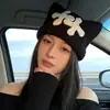 Gorro de Punto Cruz con Bloques de Color Blanco y Negro, Estilo Coreano Nuevo, Moderno, Sencillo, Sensación de Lujo, Gorro Turbante
