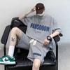 Conjunto deportivo juvenil Heavy Waffle de dos piezas para hombre y mujer, elegante y moderno conjunto de pantalones cortos de manga corta de verano.