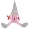 Decorações de dia dos namorados transfronteiriças ornamentos de boneca sem rosto de duende dia dos namorados rosa pernas longas penduradas gnomo elfo fantoche