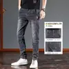 Jeans Rectos para Hombre Nuevos Vintage Otoño 2025, Marca de Moda, Ajuste Delgado Elástico, Pantalones Largos Casuales para Hombre