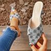 Zapatillas de tacón alto bordadas puntiagudas de comercio exterior europeo y americano para mujer, talla grande, peep toe, punta abierta, tacón de aguja, zapatos de moda, tacones altos