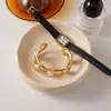 Pulseira Jieding em Aço Titânio Ouro 18K Versátil Acessível Luxo Moda Joia Galvanizada Pulseira Joias Simples de Aço Inoxidável Europeias e Americanas