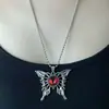 Collar con colgante de ojo de diablo de diseño nicho nuevo de exportación europea y americana, collar de acero inoxidable de mariposa de estilo gótico