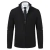 Cárdigan de punto para hombre 2024 otoño e invierno abrigo de punto chaqueta con cuello alto para hombre suéter liso casual