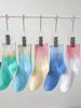 Calcetines de color degradado para mujer, calcetines de media caña, ins modernos de primavera y otoño, calcetines deportivos japoneses lindos para baloncesto, medias de otoño e invierno