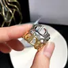 [06] Moda Europea y Americana en stock Accesorios Combinación de Personalidad Frío ins Celebridad de Internet DO Letra Brillo Anillo de Cruz