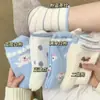 Calcetines australianos de lana para invierno para mujer, engrosados y cálidos, calcetines de media pantorrilla, calcetines de cachorros de dibujos animados dulces y lindos, calcetines para dormir que no sueltan pelusa