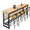 Mesa de Bar de Madera Maciza para Uso Doméstico, Mesa de Bar Pequeña de Ocio para Balcón, Mesa de Patas Altas, Mesa de Computadora de Bar de Madera Maciza, Mesa Larga Sencilla