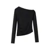 Myst & Za Top de Punto Delgado de Manga Larga Sencillo Versátil Moda Nueva Primavera 2025 para Mujer