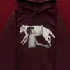 Sudadera de moda Y2K, estilo callejero retro americano gótico oscuro, con estampado, holgada, casual, versátil para hip-hop