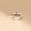 Anillo de Plata Pura 999 Nalan Gato Ola de la Suerte, Exquisito y Sencillo, Anillo de Diseño Único R03874