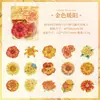 Danza Redonda de Flores Pegatinas Florales Material de Decoración DIY Collage de Scrapbook Pegatinas de Flores Coloridas Material de Scrapbooking PET