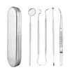 Conjunto de Ferramentas Odontológicas Aço Inoxidável Espelho Remoção de Tártaro Limpeza Ferramenta para Dente Cuidado Dental Sonda Oral