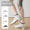 Calcetines Finos de Verano para Mujer, Accesorios Lindo Lazo Estilo JK, Ribete de Encaje, Calcetines Cortos de Algodón Transpirables y Absorbentes de Sudor Bajos, Zhuji
