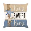 Funda de Cojín Moderna Nueva con Estampado de Vieira Marina Funda de Almohada de Letra Estrella de Mar de Verano para Sala de Estar y Dormitorio