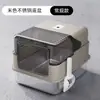Caja de Arena para Gatos de Acero Inoxidable de Venta Caliente Transfronteriza Totalmente Cerrada Bloqueo de Olores Anti-Salpicaduras Súper Grande Inodoro para Gatos Bandeja para Excrementos de Gatito Venta al por Mayor