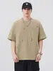 Ropa para Hombre Fengshe / Camiseta corta de manga corta desgarrada estilo americano de corte holgado para hombre, camiseta versátil de moda, top de camiseta casual resistente