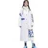 Capa de Chuva Longa Eva para Patinete Elétrico Feminino, Poncho de Chuva Inteiriço à Prova de Tempestade para Adultos, Comprimento Estendido para Estudantes e Homens